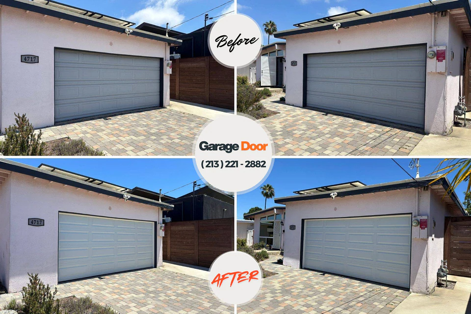 Before and after: garage door repair Mission Hills, KS